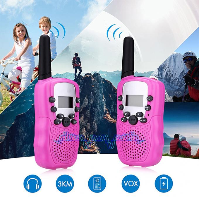 Pink 8 Channel Two Way GMRS 3Km Camping Walkie Talkies 1